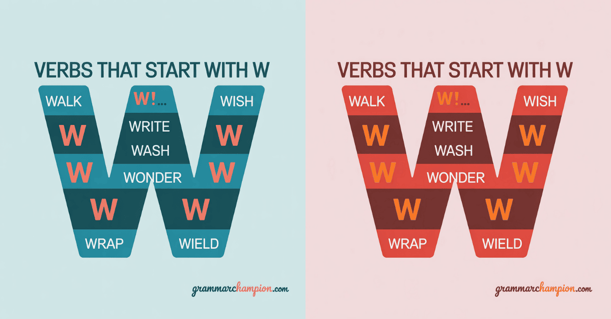 Verbs That Start With W